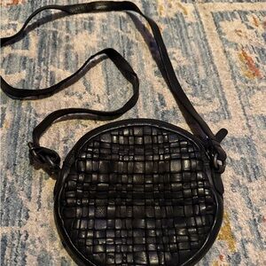 Elegant Black Woven Crossbody Bag